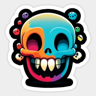 Happy yellow skull Sticker